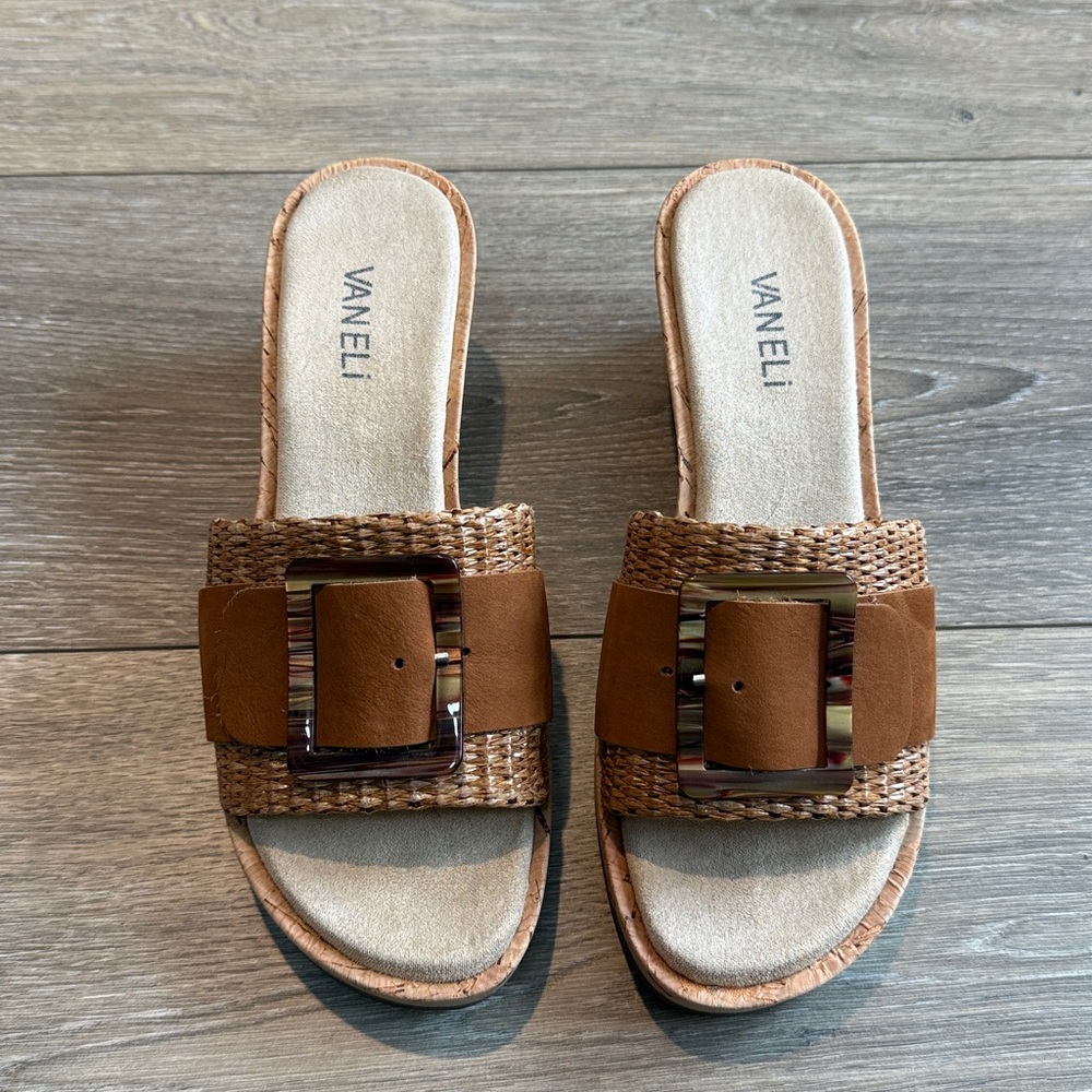 Vaneli Cattee Wedge Open Toe Sandal Size 7.5 - Picture 4 of 10
